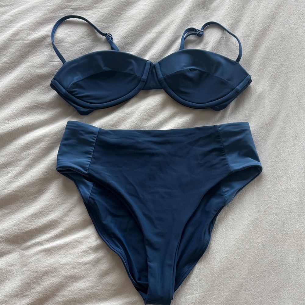 Veronica Beard Navy Blue Two-Piece Bikini